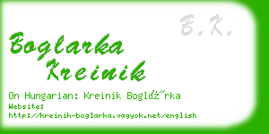 boglarka kreinik business card